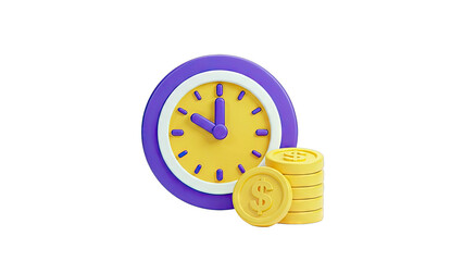 Clock Shows Time and Money Concept