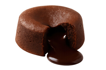 Obraz premium Chocolate lava cake molten center flowing sweet dessert