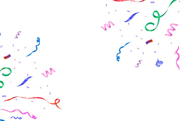 Naklejka premium Colorful Confetti Streamers Celebration Background