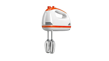 Modern Orange and White Hand Mixer with Beaters