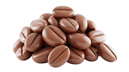 Pile of Coffee Beans Isolated on White Background