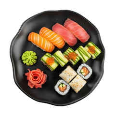 Delicious sushi platter restaurant food culinary isolated on transparent background