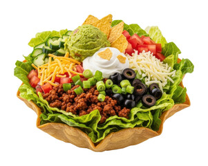 Vibrant taco salad delight kitchen food casual isolated on transparent background