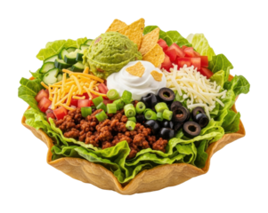 Vibrant taco salad delight kitchen food casual isolated on transparent background