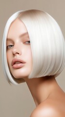 Simple elegance captured in a blonde bob hairstyle