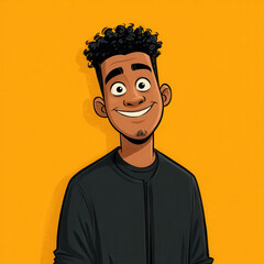 Confident Black boy cartoon illustration for Black History Month
