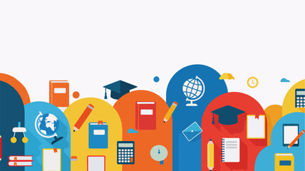 Learning Tools Illustration Template with Copy Space – Empowering Future Education