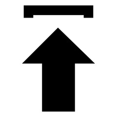 Fototapeta premium Upload arrow icon representing data transfer, cloud sharing, file sending, digital interface and internet technology