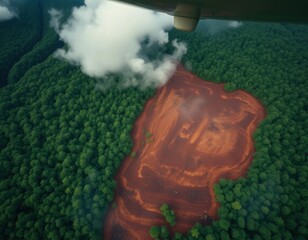 Illegal Logging Scars: Tropical Rainforest Destruction