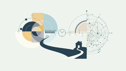 Abstract Business Infographic Elements with Charts and Graphs.