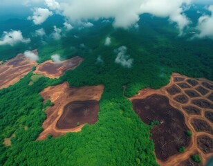 Illegal Logging Scars: Tropical Rainforest Destruction