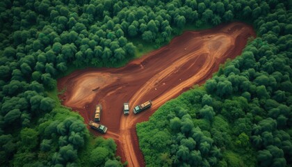 Illegal Logging Scars: Tropical Rainforest Destruction