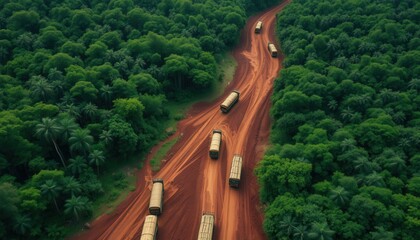 Illegal Logging Scars: Tropical Rainforest Destruction