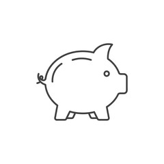 Obraz premium Simple Line Drawing of Piggy Bank for Financial Savings Concept