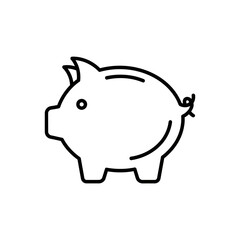 Obraz premium Simple Line Drawing of Piggy Bank for Financial Savings Concept