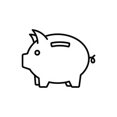Obraz premium Simple Line Drawing of Piggy Bank for Financial Savings Concept