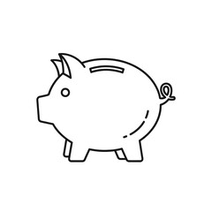 Fototapeta premium Simple Line Illustration of a Piggy Bank for Financial Savings Concept