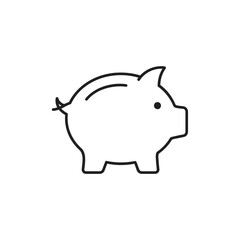 Obraz premium Simple Piggy Bank Icon for Financial Saving and Budget Management