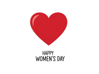 Celebrate women's day with a heartfelt message isolated on transparent background