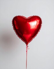 A shiny red heart-shaped balloon. Generative AI