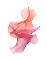 Flowing silk ribbons, isolated on transparent background