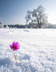 A monochrome winter landscape with snow. Generative AI