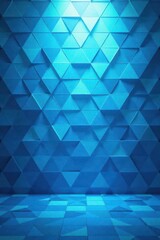 Subtle blue triangle mosaic backdrop, calming cool tones, vector, polygon, shapes