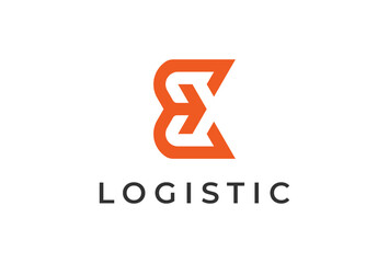 Abstract Initial E Logistic Logo, letter E and arrow combination, Usable for Business and company Logos,  vector illustration