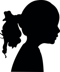 a girl head silhouette vector