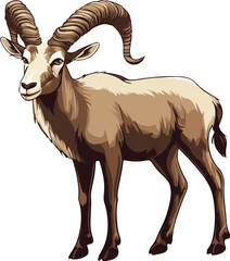 Urial Vector on Transparent Background
