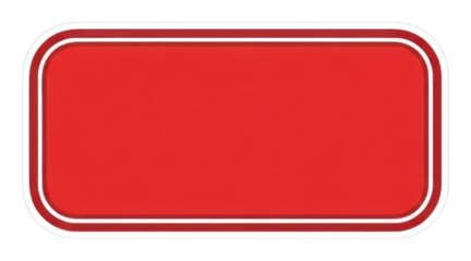 Red rectangular sign urban graphic design minimalist style isolated on transparent background