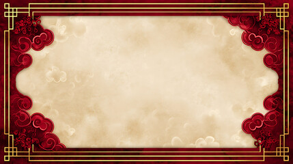 Luxury chinese background with elegant festive oriental background frame design in red and gold border cloud pattern vintage texture for celebration card or banner