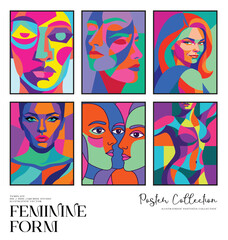 Colorful Abstract Portrait Art Collection With Bold Faces and Expressive Shapes