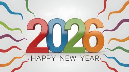 Happy New Year 2026 Celebration with Colorful Fireworks