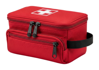 Emergency response kit home first aid supplies organized isolated on transparent background