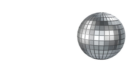 Disco ball shining in light isolated on transparent background