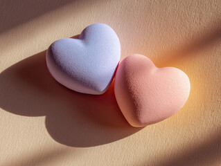 Fototapeta premium Two heart shaped objects