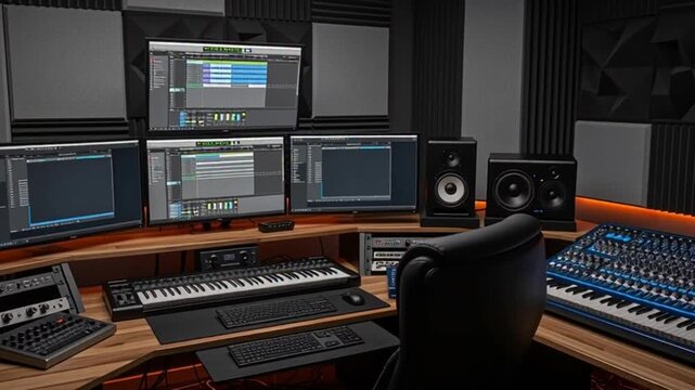 modern music studio and modern equipment