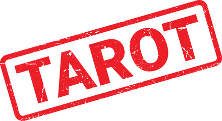 Red Grunge Rubber Stamp with the Word Tarot on a White Background for Magic