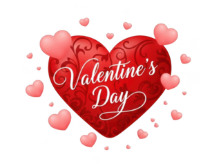 Celebrate valentine's day with love isolated on transparent background