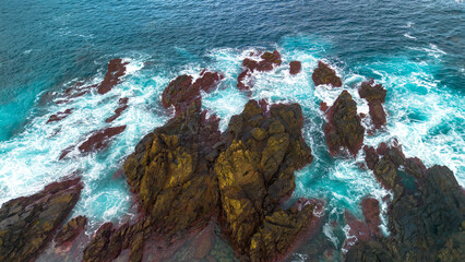 blue water surface in Azores sea 