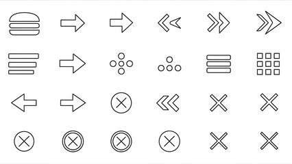 Fototapeta premium Collection of various web interface icons and symbols for navigation and actions isolated on white background