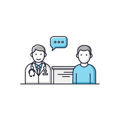 Doctor consulting patient illustration