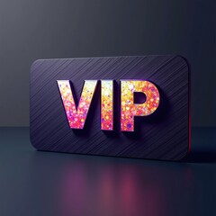digital vip card with illuminated letters and modern design