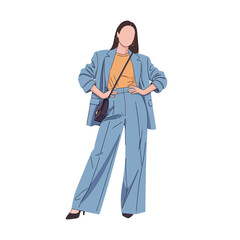 Businesswoman in blue suit