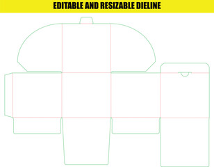 Editable Resizable Dieline Template for Custom Packaging Folding Box Design