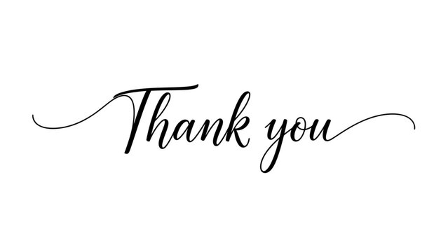 Elegant Thank You Calligraphy Design for Invitations and Greetings Cards