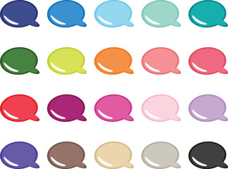 Colorful Speech Bubbles Set.