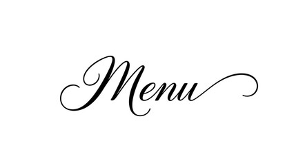 Elegant calligraphy style menu design for restaurant or event presentation