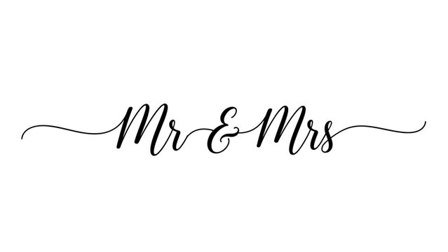 Elegant Mr. and Mrs. Calligraphy Design for Wedding Invitations and Decorations